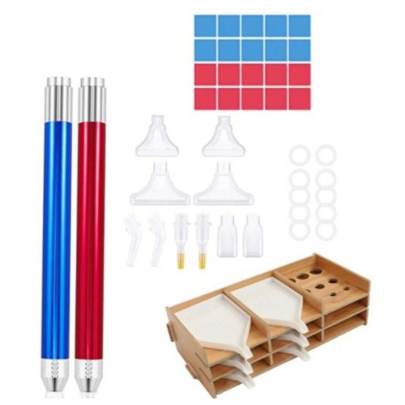 

Инструмент для алмазной краски, лоток для алмазной краски 5D, органайзер и набор светодиодных ручек для рисования, для алмазной краски, маник...