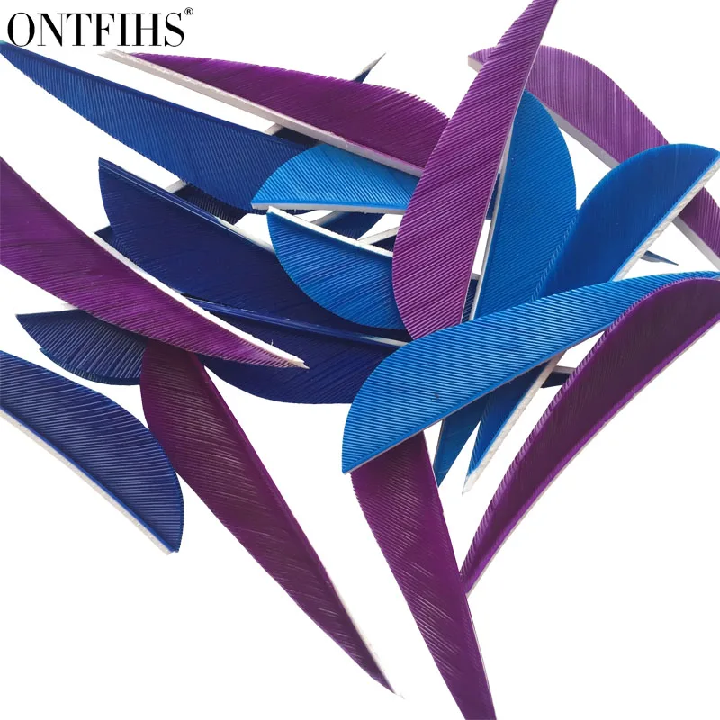 100 шт. ONTFIHS стрельба из лука Fletches 2 5 "Капля воды стрелы перо Fletching дюймов парабол