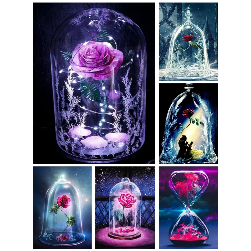 

Diamond Painting Disney Stitch Full Square&Round Embroidery Mosaic Diy Art Cartoon Red rose Beauty and the Beast Snow White ll98