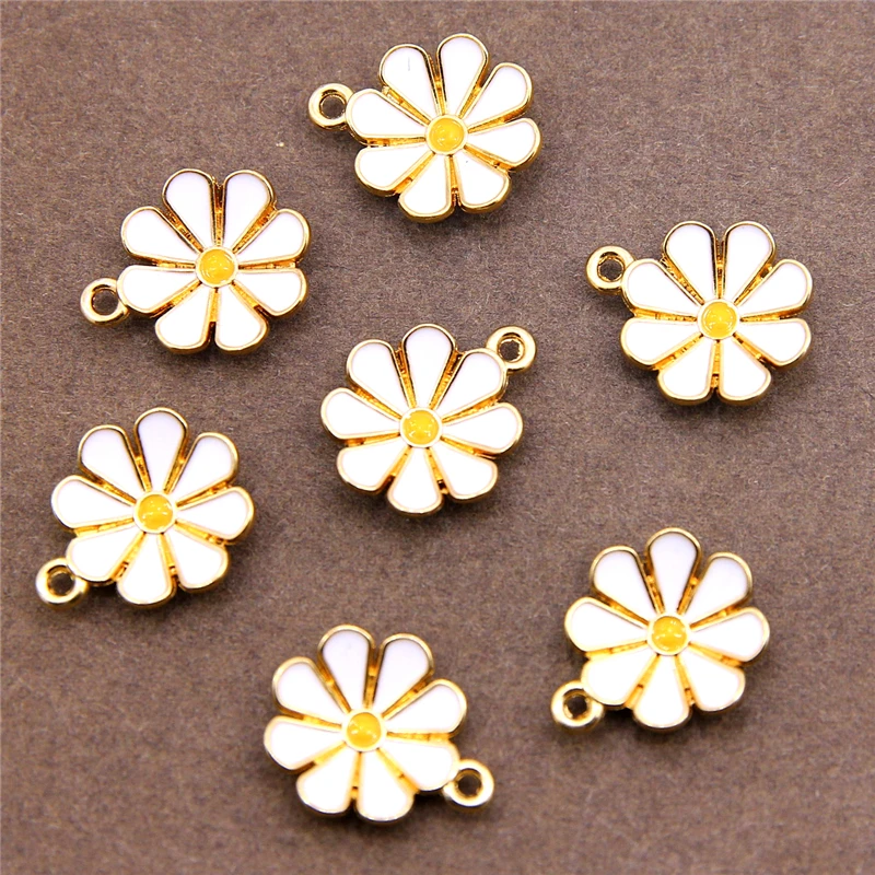 6 шт. эмалированная Маргаритка цветок кондитерский зонт подвеска для ювелирных