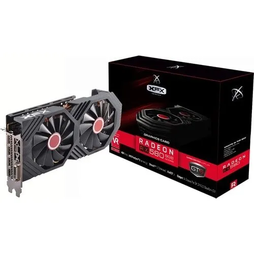 XFX Radeon RX 580 GTS XXX версия 1386 МГц OC + 8 ГБ GDDR5 VR ready двойной BIOS 3xDP HDMI DVI AMD