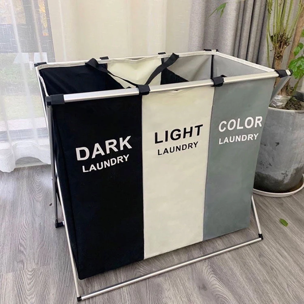 

1/2/3 Girds Laundry Basket Oxford Cloth Foldable Dirty Clothes Storage Organizer Laundry Hamper Home Sundries Folding Basket