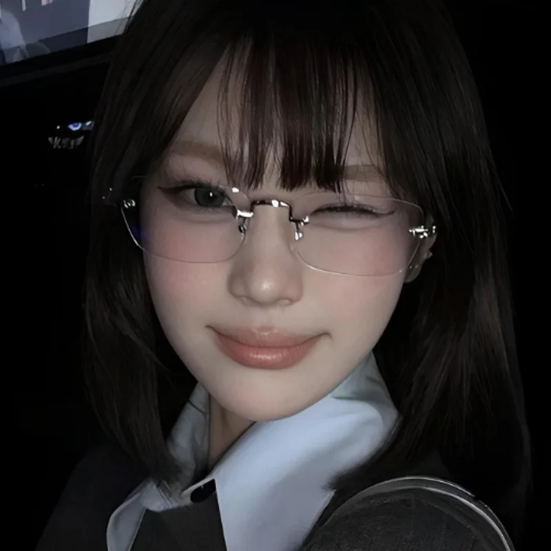 Женские прозрачные квадратные очки без оправы простые повседневные женские