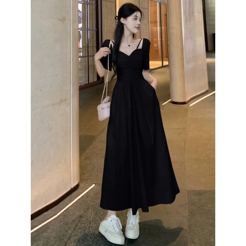 Шикарные платья во французском стиле с квадратным воротником высокое качество