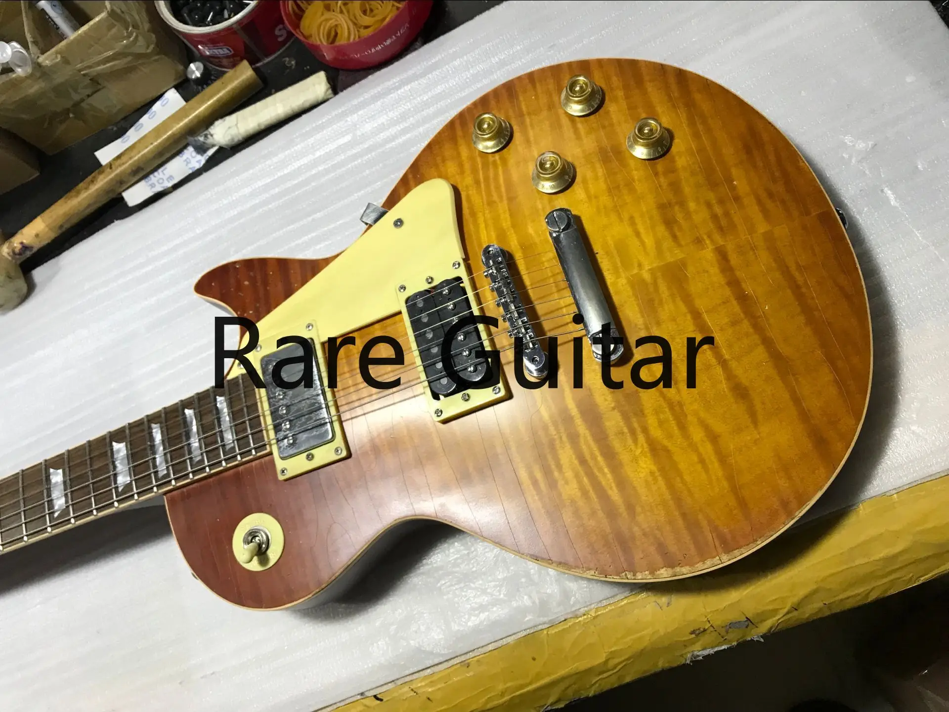 

Rhxflame 1959 Led Zeppelin Jimmy Page #7 Tom Murphy Aged Heavey Relic Guitar One Piece Body & Neck, Little Pin ABR-1 Bridge,