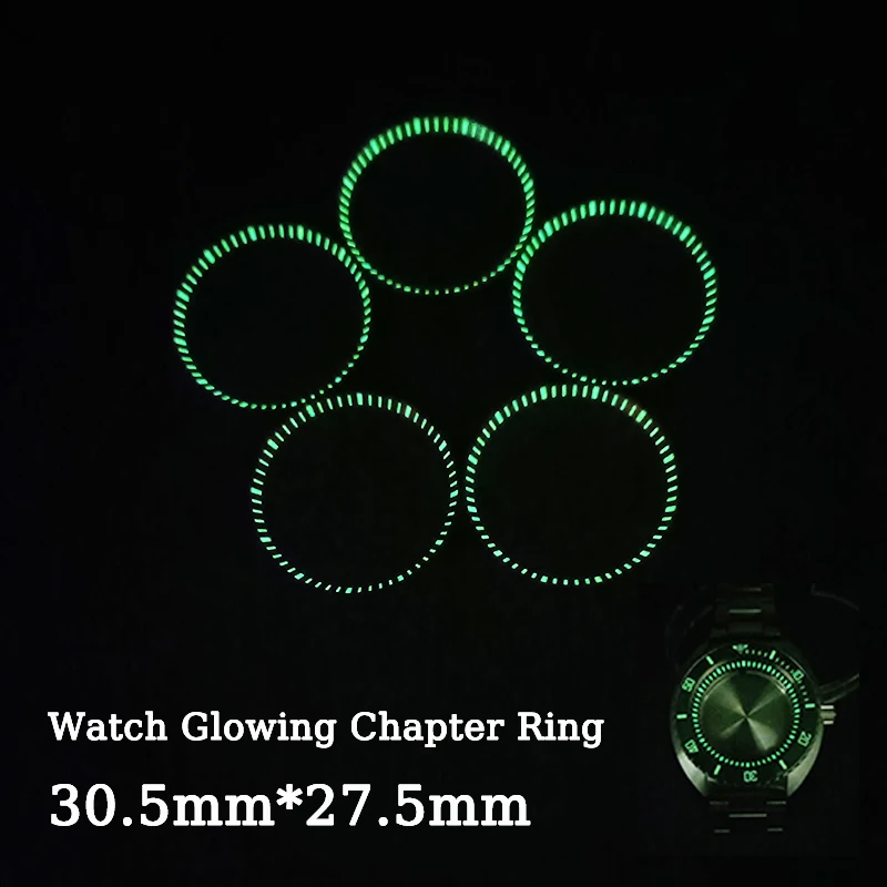 Металлическое кольцо для часов 30 5 с зеленым светом подходит SKX007 SKX009 или кольца