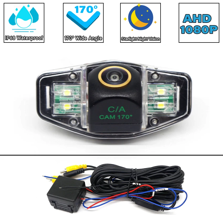 

Автомобильная камера заднего вида с золотыми линзами для Honda Civic VII 2001 ~ 2014 для Honda City 4D 2003 ~ 2009 резервная камера ночного видения AHD