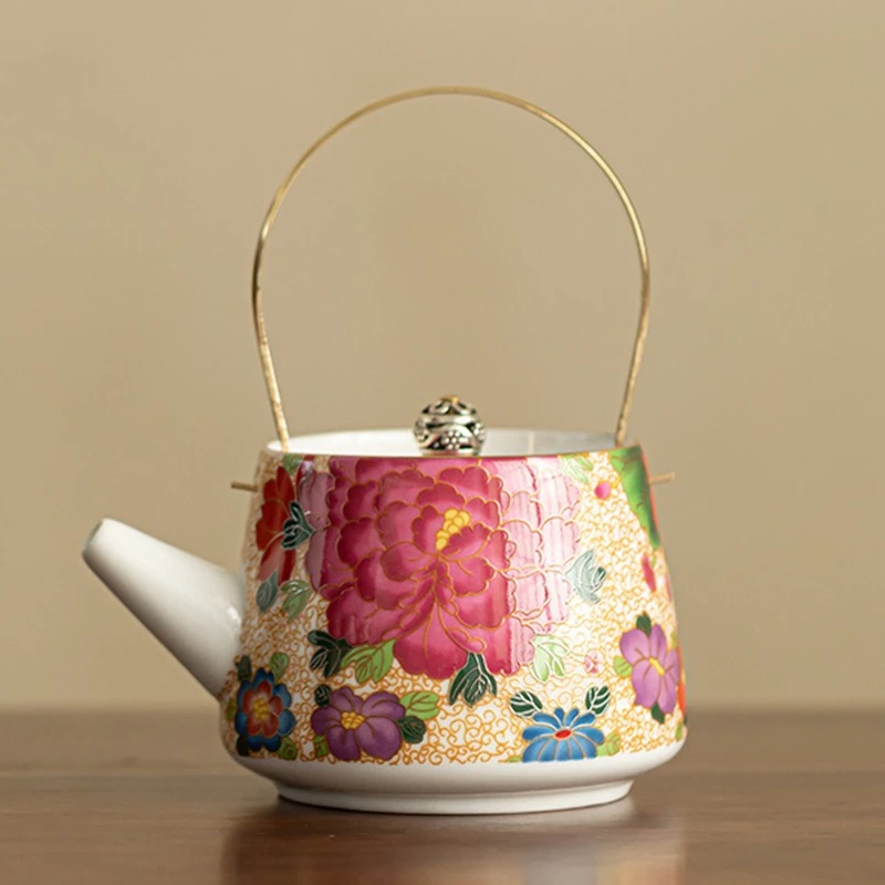 

Эмалированный чайник PDQ с пионовым узором