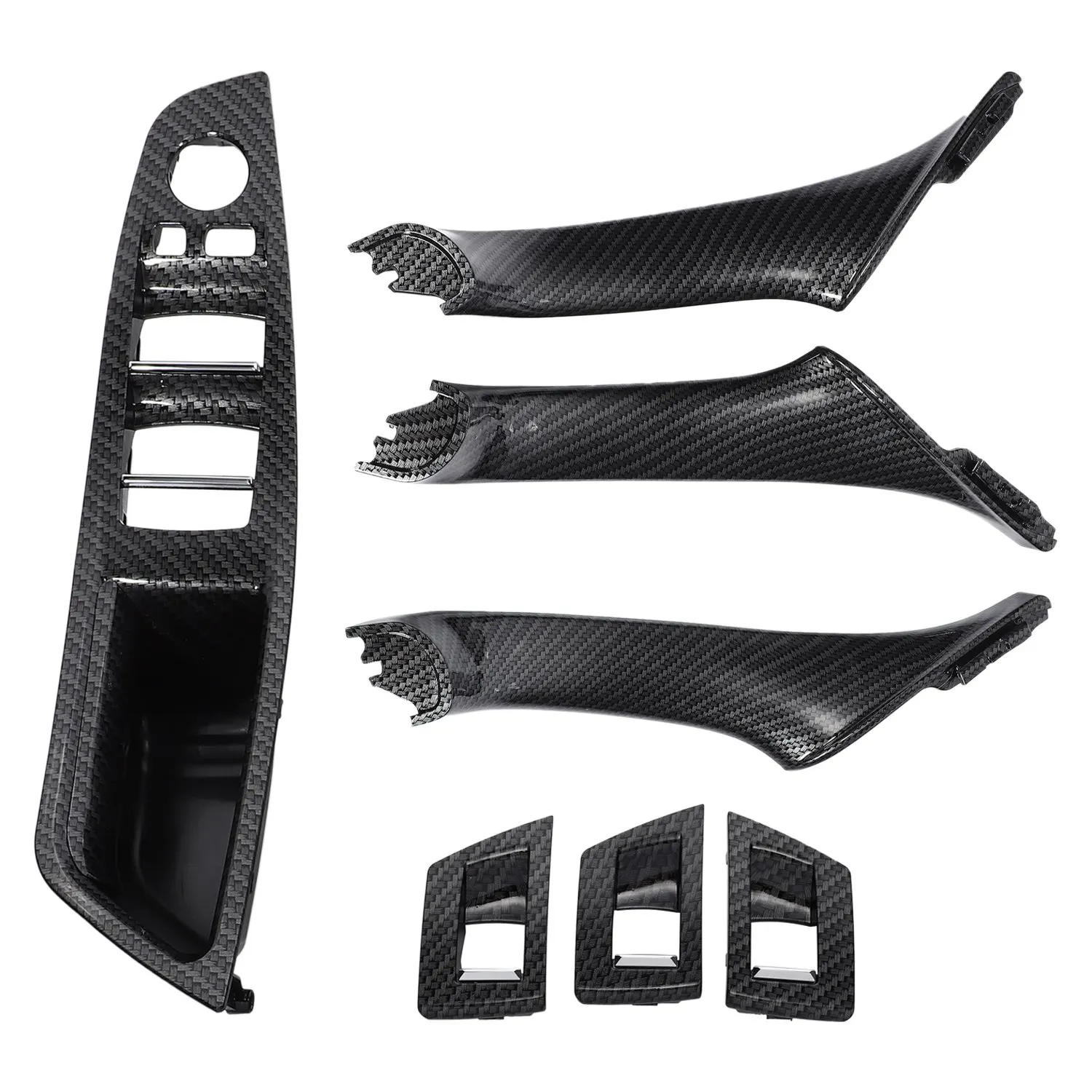 

7PCS Right Hand Drive RHD For BMW 5 Series F10 F11 Car Interior Door Handle Inner Panel Pull Trim Cover Armrest