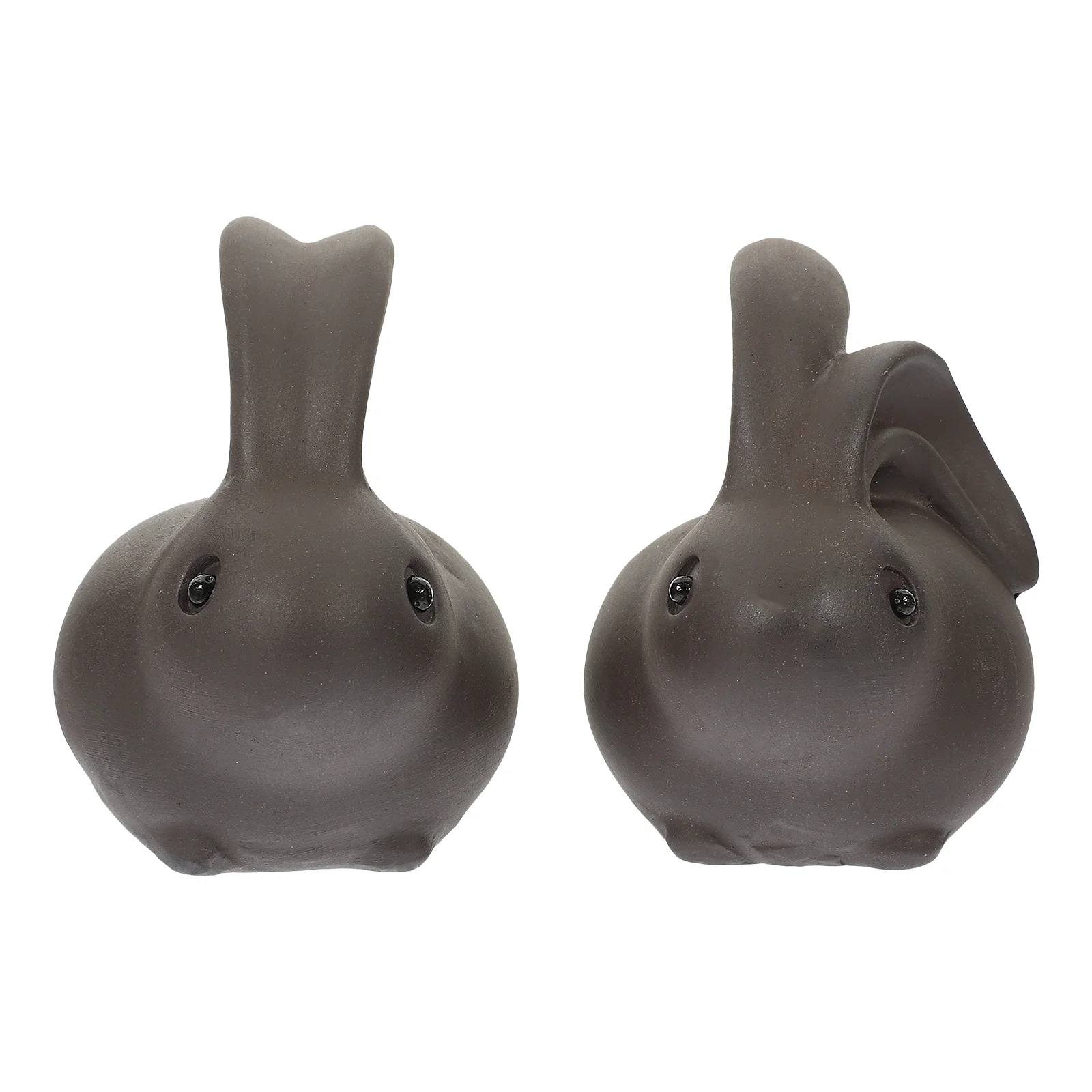 

Tea Bunny Pet Rabbit Figurine Statue Decoration Animal Sculpture Chinese Garden Miniature Ornament Decor Mini Ceramic Clay
