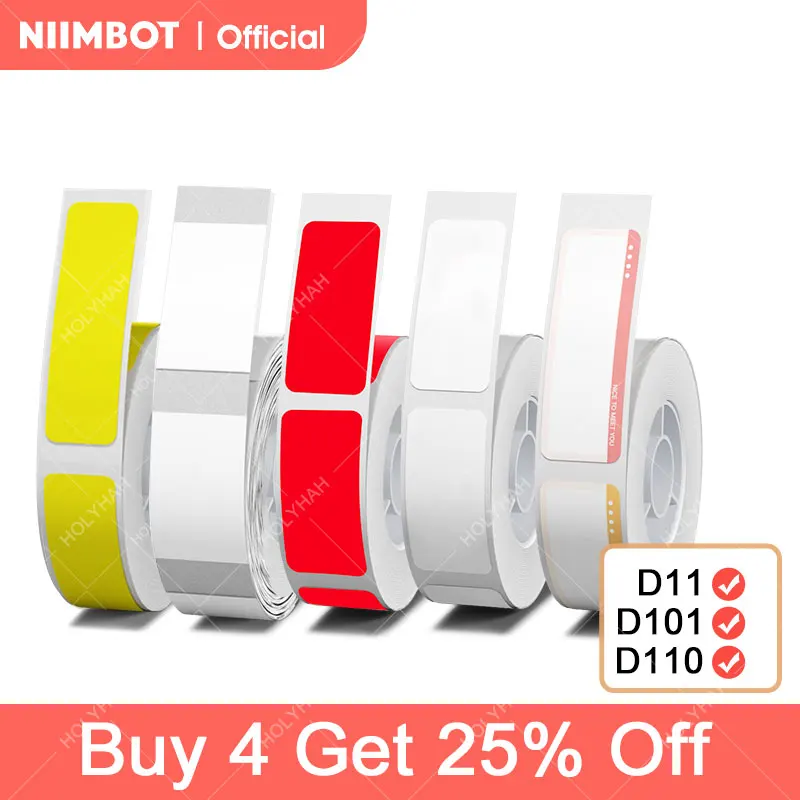 Label Tape Paper for Niimbot D11 D101 D110 Printer Paper D11 Label Sticker Paper Roll for Niimbot Labeller D110 D11 Label Printe