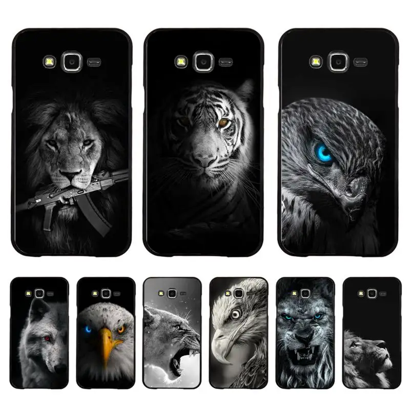 

Wolf Cat Bird Lion Tiger Animal Phone Case for Samsung J 2 3 4 5 6 7 8 prime plus 2018 2017 2016 core