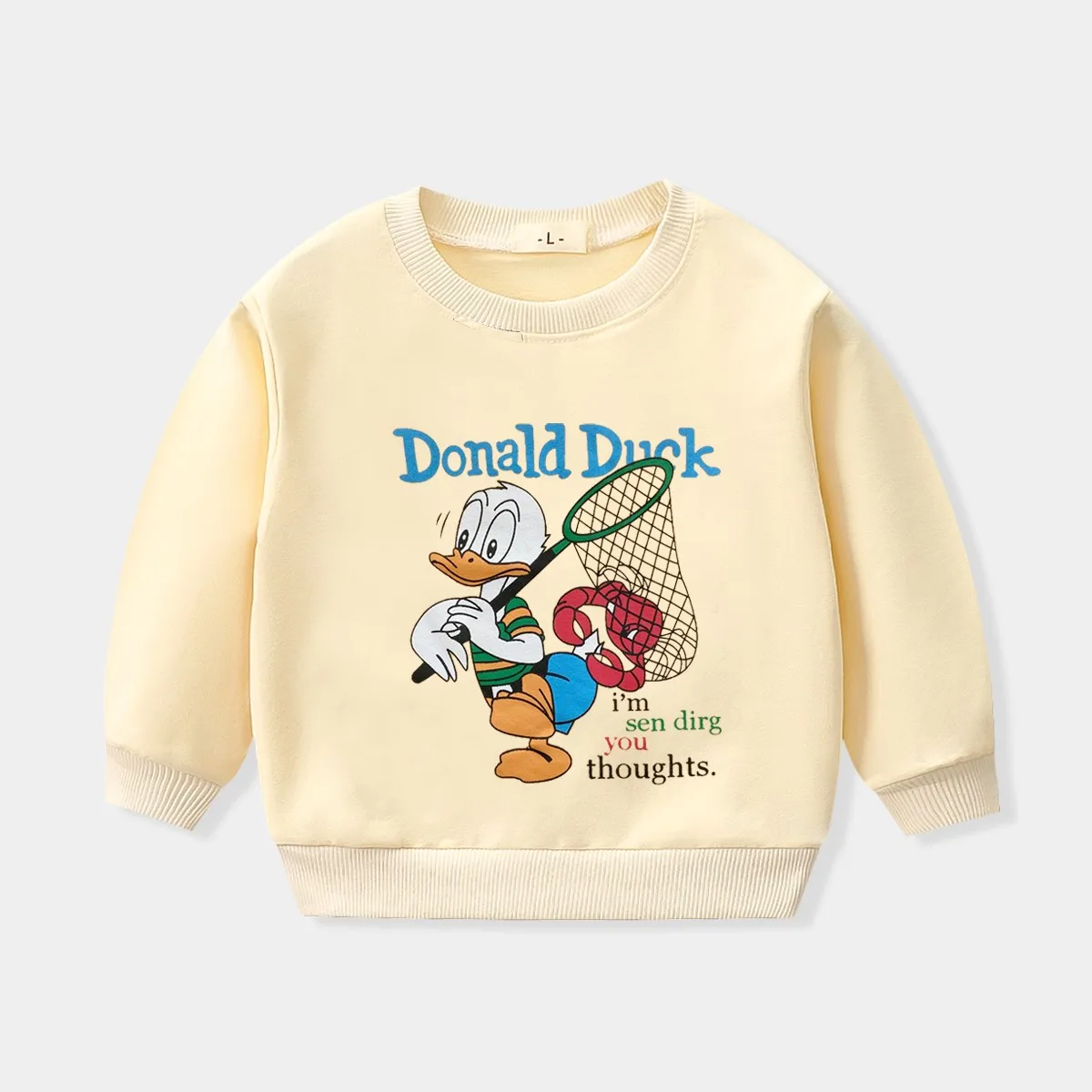 Модный детский весенне-осенний свитшот с принтом Дональд Дак и диснеевским