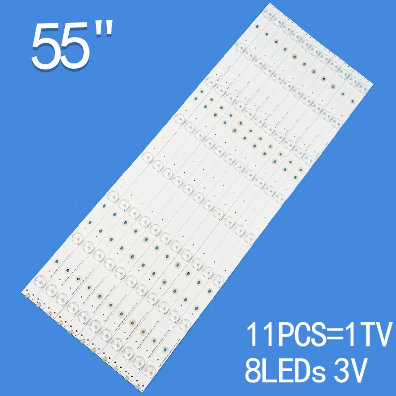 

new 11pcs*8LEDs For 55" TV LED55EC520UA 55-HD550DU-B21-11X8-3030c-v0 1150644 SAMSUNG-2015CHI550-B81-3228 LM41-00182A