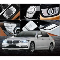 new g30 steering wheel multimedia panel button stickers trim cover for bmw 5 series g30 g31 2018 2019 car accessories abs chrome