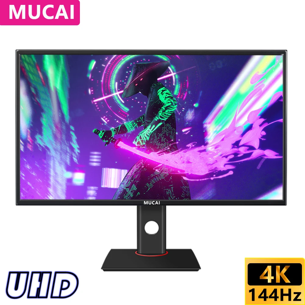 

MUCAI 27 Inch Monitor 4K144Hz IPS UHD Desktop LED Display Gamer Computer Screen HDMI-compatible 2.1/DP/3840*2160