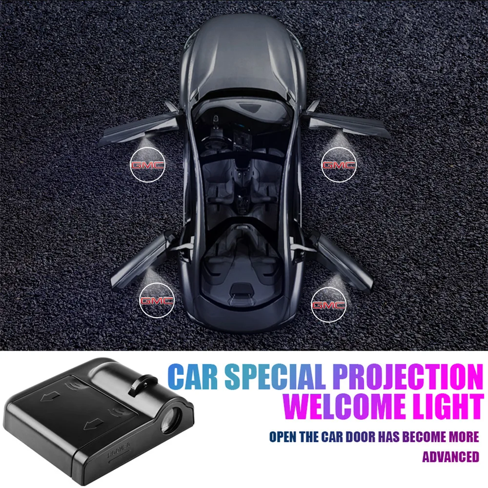 

1Pcs Car HD Projector Lamp Car Door Wireless Welcome Light LED Decoration For GMC Savana Yukon Sierra Terrain Honda VW Bmw Audi