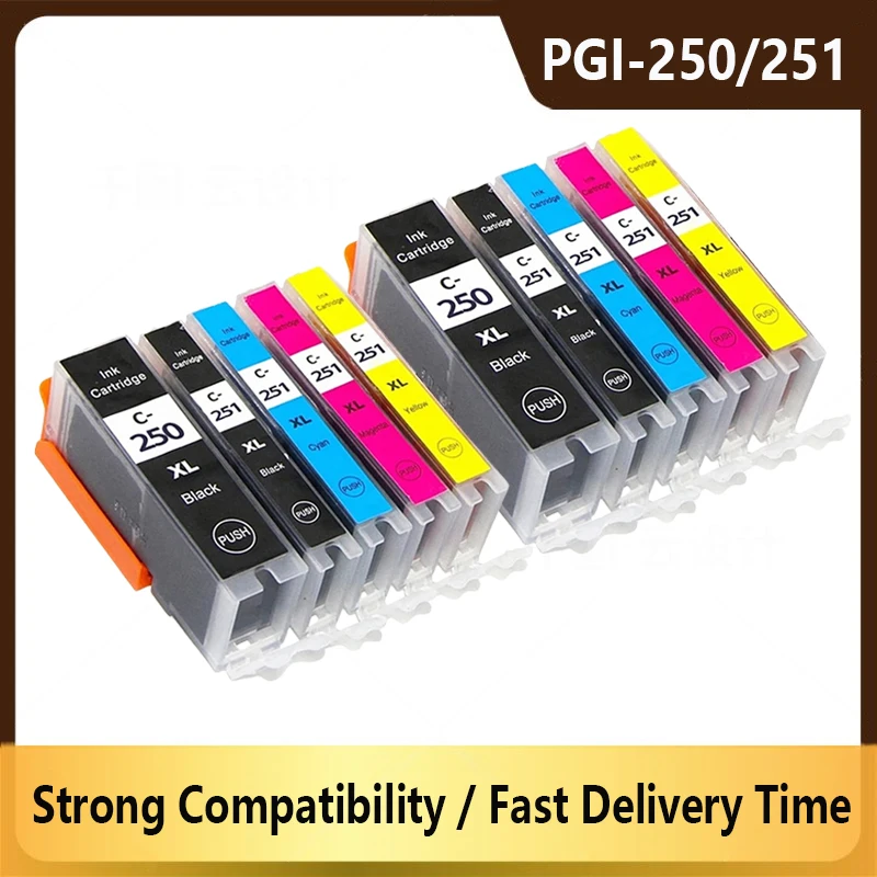 Для Canon PGI250 CLI251 PGI-250 картридж PIXMA MG5420 MG5422 MG5520 MG5522 MG6420 IP7220 MX722 MX922 IX6820 принтер