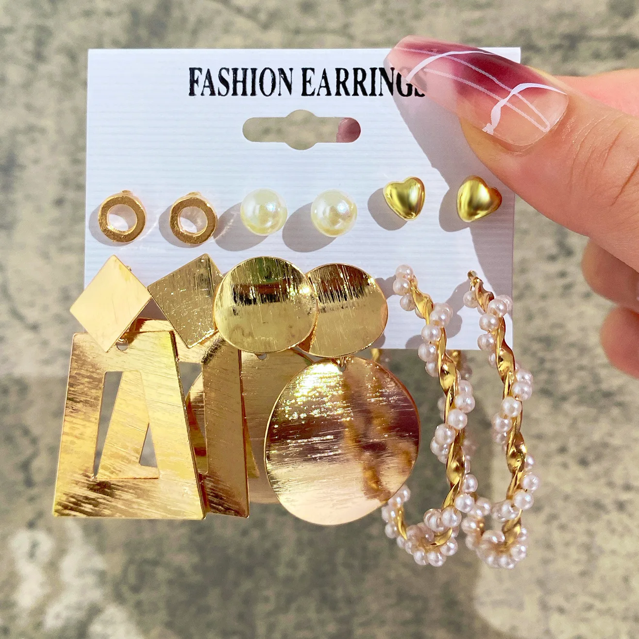 

Metal Gold Silver Color Dangle Earrings Set Pearl Twist Hollow Earrings for Women Geometric Hoop Earrings Trendy Jewelry