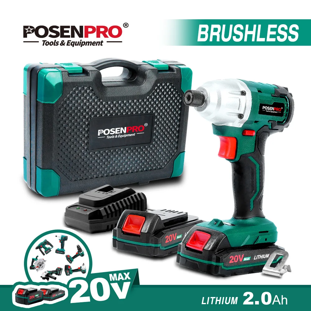 

Электрическая шуруповерт 20 в бесщеточный драйвер 260N.m автоматический стоп-режим 2 скорости светодиодный светильник 1/4 "патрон