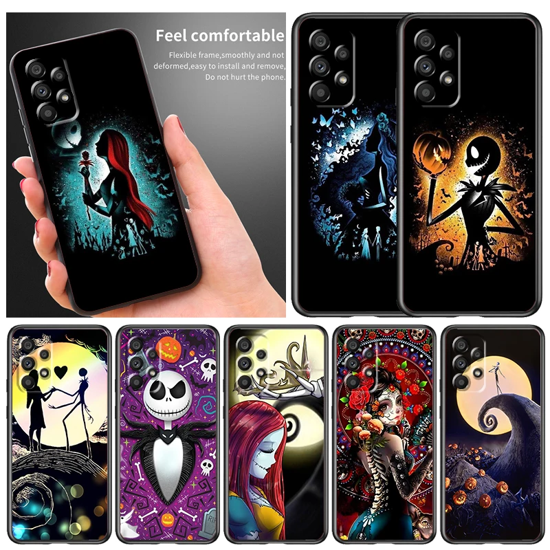

Nightmare Christmas Jack Art Phone Case For Samsung A73 A72 A71 A54 A53 A52 A51 A42 A33 A32 A23 A22 A21S A13 A04 A03 5G Black