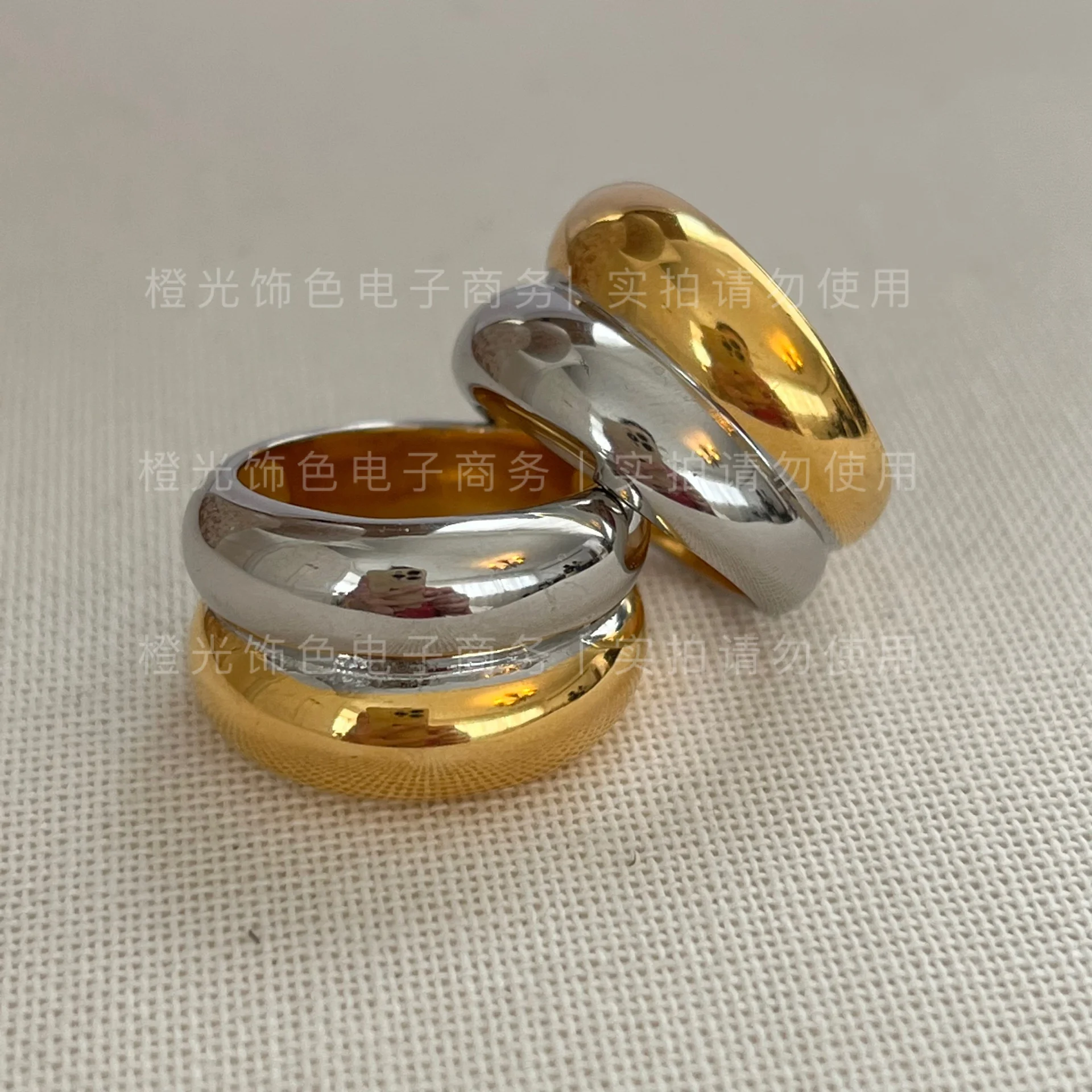 

Wash 244 Your Hands, No Need to Pick Up Temperament, Fashion, Classic Contrast Color Ring, Texture, Style, Wide and Durable Ring
