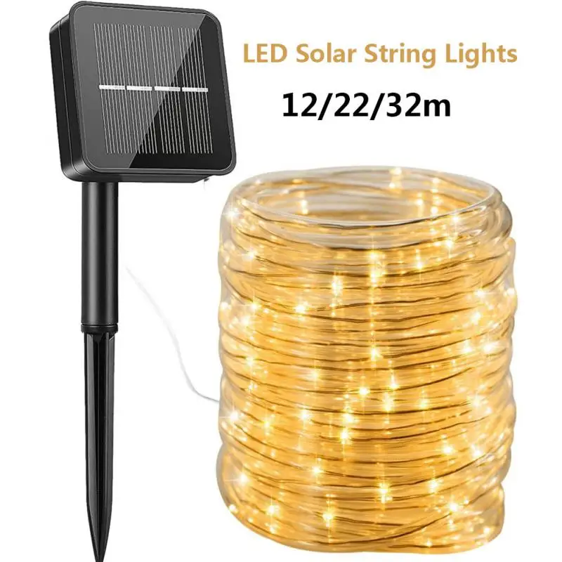 

100/200/300 светодиодные гирлянды на солнечной батарее, волшебные огни, водонепроницаемые светодиодные трубки на солнечной батарее с 8 режимами ...