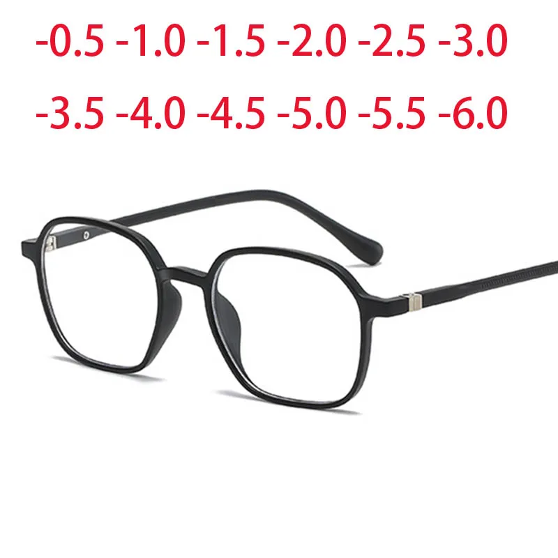 

2307 polygon TR90 Frame Clear Lens Prescription Glasses Myopia Nerd Spectacles Degree -0.5 -1.0 -2.0 -3.0 -4.0 to -6.0