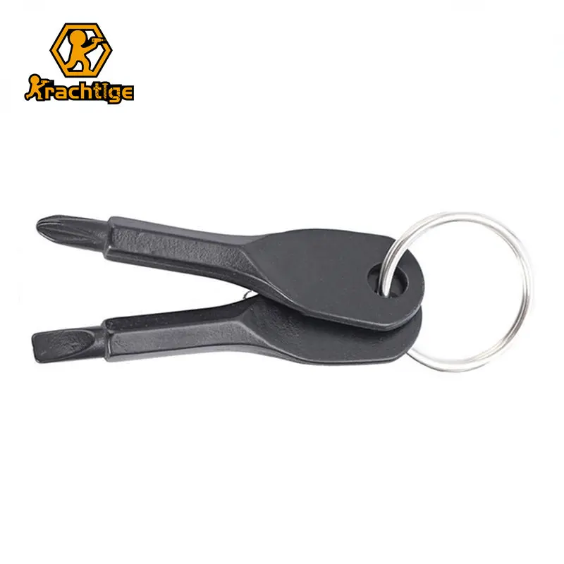 

Krachtige Mini Screwdriver Key Multi-function Stainless Steel Cross/slotted Screwdriver Keychain Pocket Repair Tool