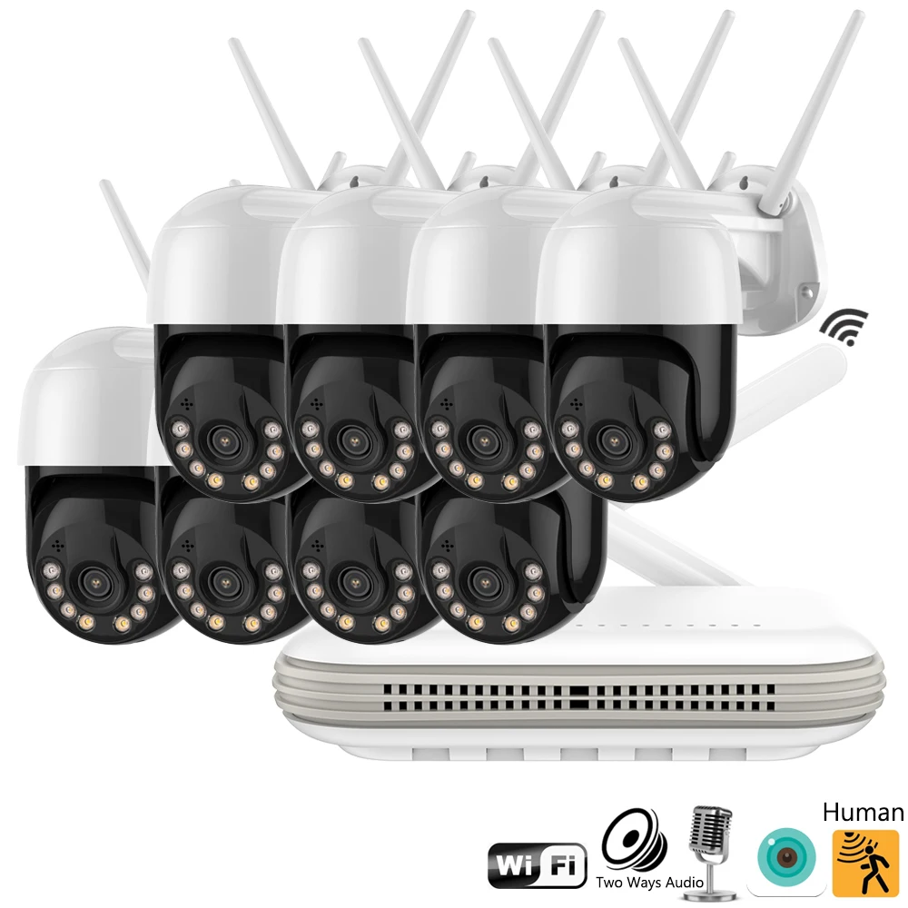 

Камера видеонаблюдения s с Wi-Fi, комплект для домашней безопасности, H.265X, 3 Мп, 5 Мп, 4 канала, 8 каналов, AI, 3 Мп, HD, аудио, PTZ, Wi-Fi