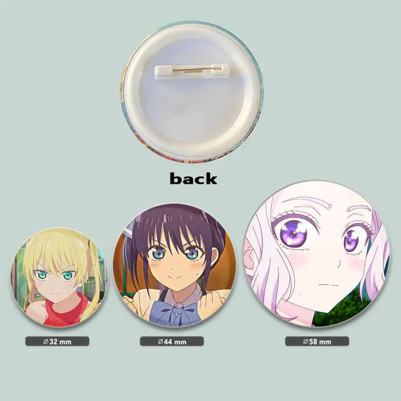 Anime Girlfriend Character Shino Kiryuu Nagisa Minase Saki Rika Hoshizaki Lapel Pin Round Brooch Badge for Backpack Decoration