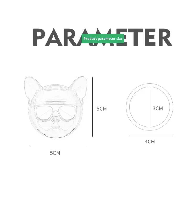 3D Собака Двигатель Автомобиля Запуск Стоп Кнопка Крышка Французский Бульдог