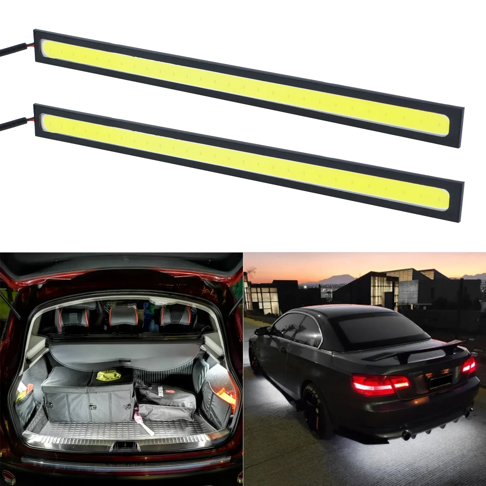 

17CM COB Светодиодная лента Дневные ходовые огни DRL Противотуманные фары Автомобильные внешние фары дальнего света Светодиодные лампы Водостойкие DC 12 В Универсальные