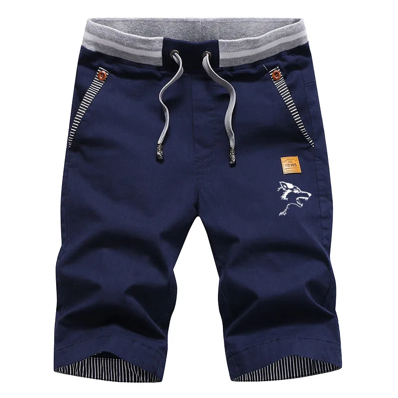 

Men's Casual Elastic Waist Shorts Cotton Breeches Men Boardshorts Homme Classic Brand Summer Clothing Beach Quick Dry Shorts