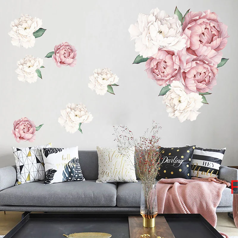 

Wall stickers Peony Rose Wall Stickers ART Nursery Wall Stickers bedroom background home decoration gifts pvc wall stickers