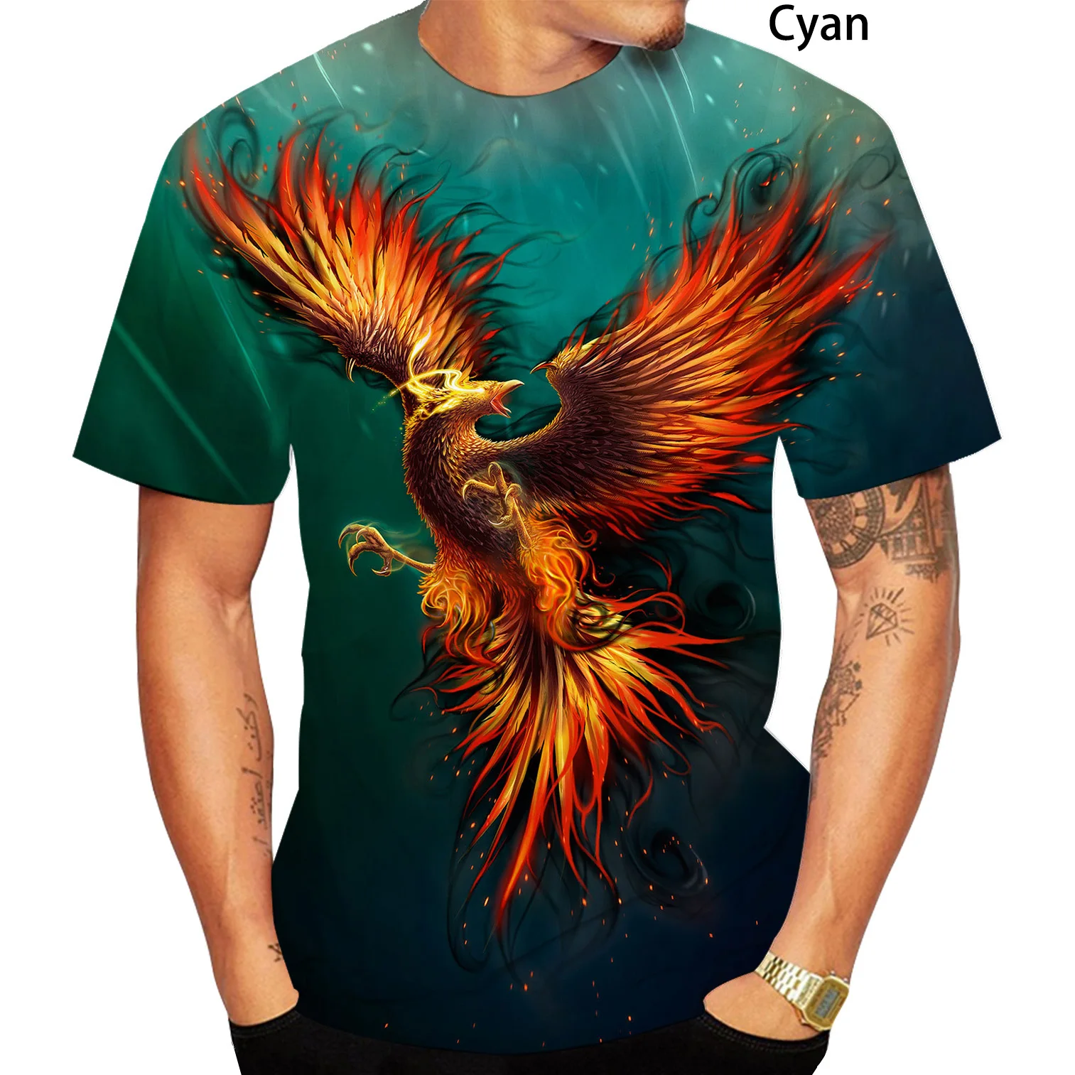 Новейшая модная 3D футболка с рисунком Феникса Мужская/женская светской птицей