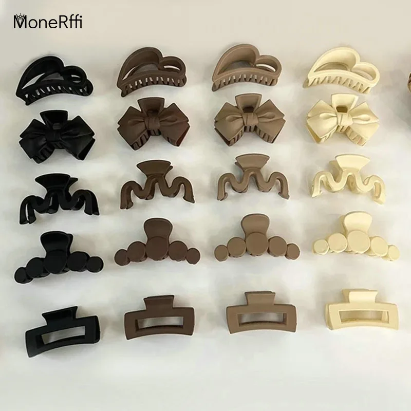 

Korean Large Matte Shark Clip Ponytail Hair Claws For Girls Women Barrette Crab Clip Headwear Bowknot Hair Accessories 2022