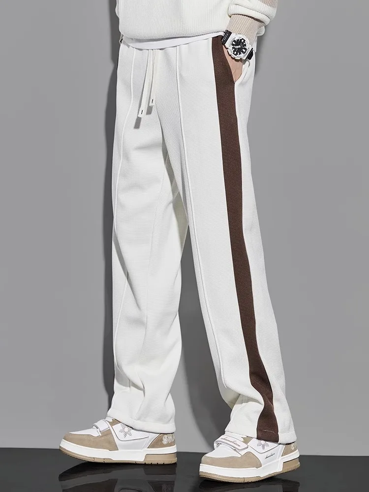 Осенние повседневные брюки с эффектом драпировки мужские прямые свободные