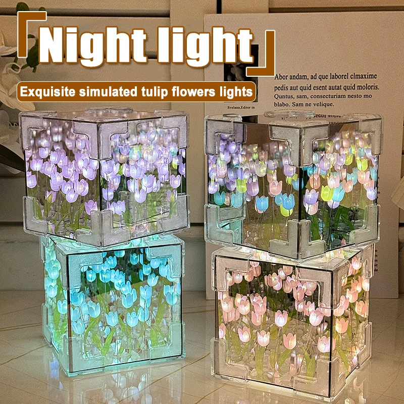 Светодиодный светильник в виде тюльпанов 3D