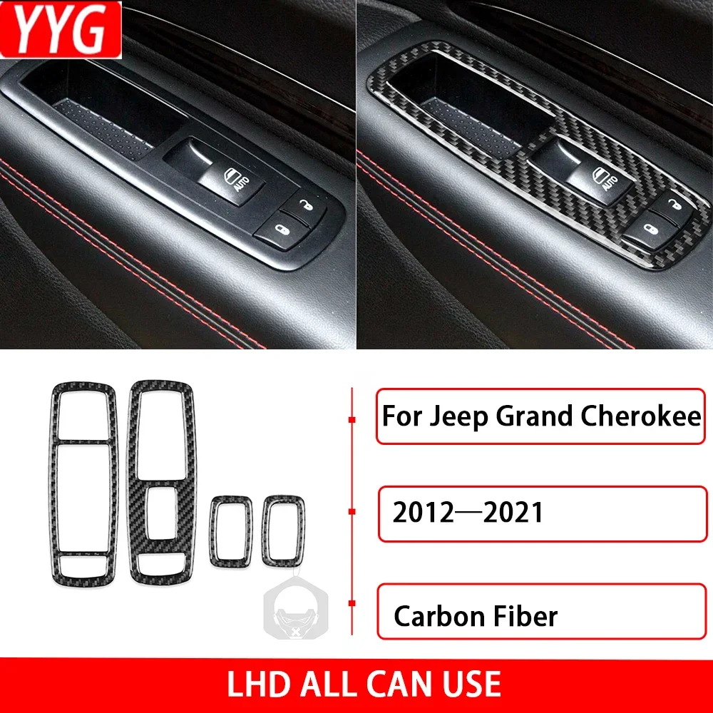 Для Jeep Grand Cherokee 2012-2021 автомобильные аксессуары из настоящего углеродного волокна