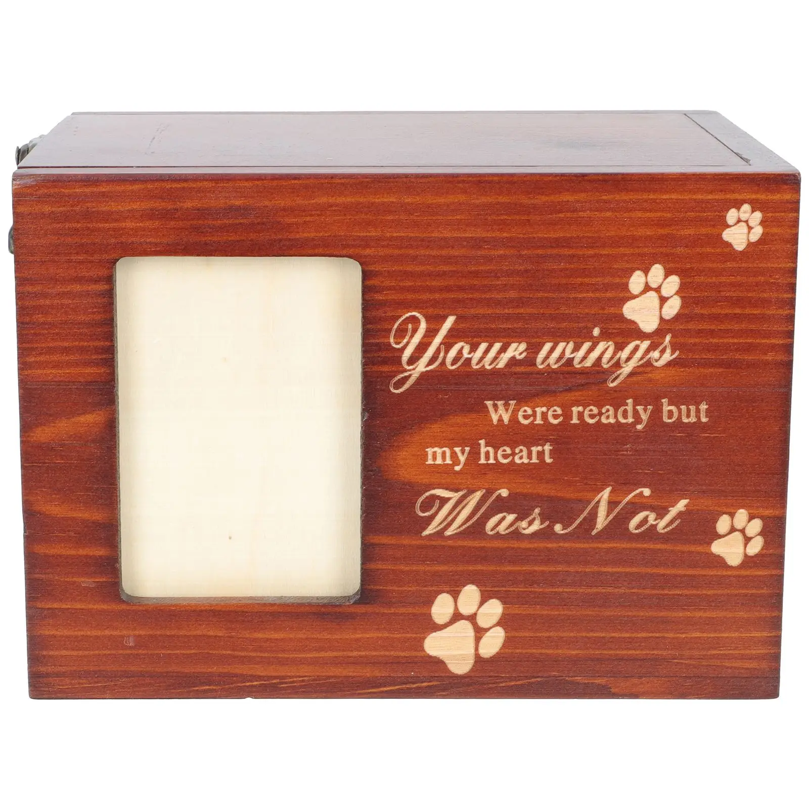 

1PC Wooden Pet Urn Bone Ash Box Pet Keepsake Cats Dogs Cinerary Casket Box with Photo Frame for Pet Funeral Pets Columbarium
