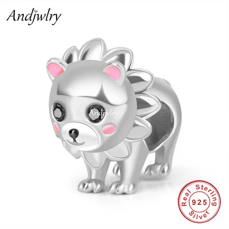 

Fit Bracelet Charms Silver 925 Original Lion Bring You Strength Wisdom Bead Bracelet&Bangle Jewelry Berloque