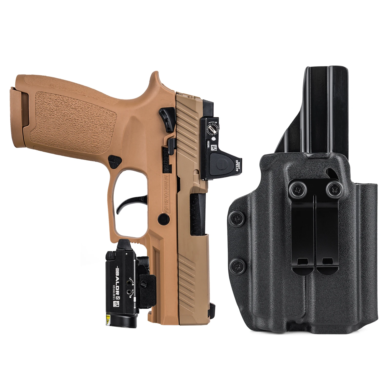 Кобура IWB Kydex для Sig Sauer P320 M18/ X CARRY/ Компактная с фонариком Olight Baldr S Лазерный свет