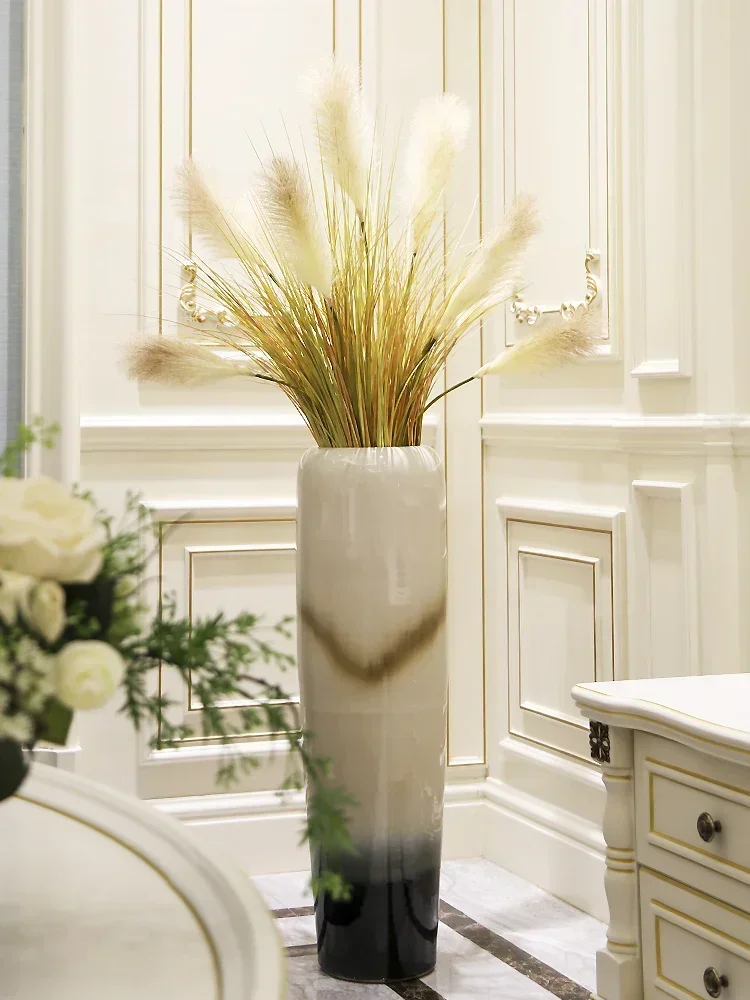 

Ceramic Floor Large Vase Decoration Living Room New Chinese Flower Arrangement Hallway TV Cabinet European Entry Lux