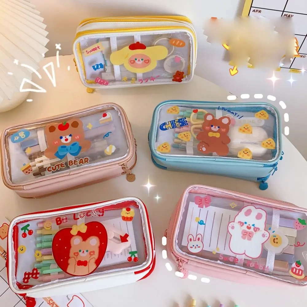 

Writing Supplies Cute Rabbit School Supplies Pen Pouch Transparent Pen Bag Cute Bear Pencil Case Pencil Pouch Pencil Bag