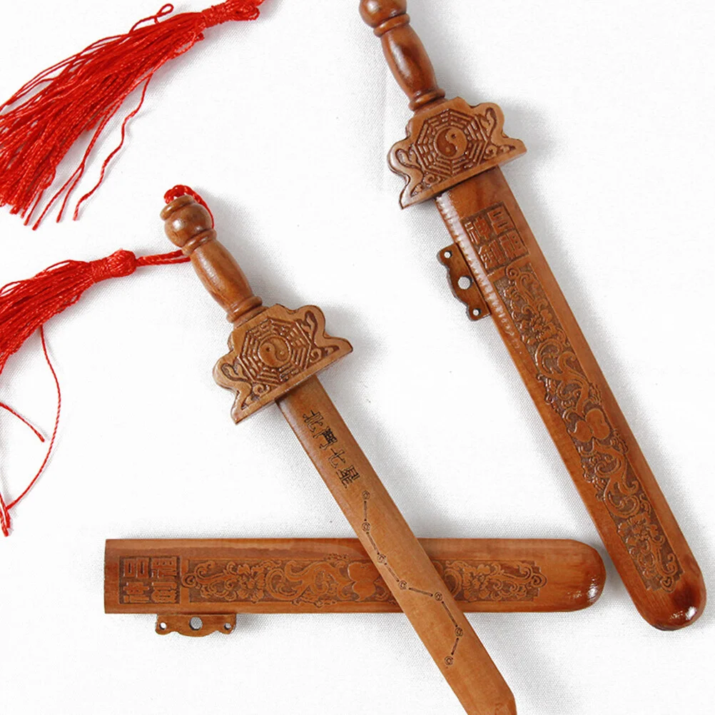 

Mahogany Sword Home Accents Decor Blessing Craft Hanging Exorcism Wooden Retro Pendant Caftt Evil Spirits Baby
