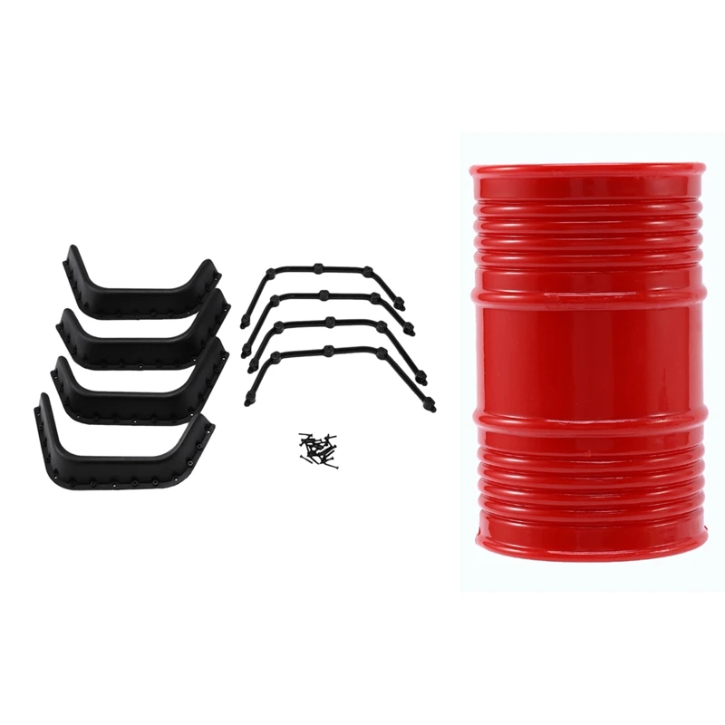 

1 Pcs 1:10 Rc Crawler Accessories Oil Drum & 1 Set 1:10 RC Crawler Black Mudguard