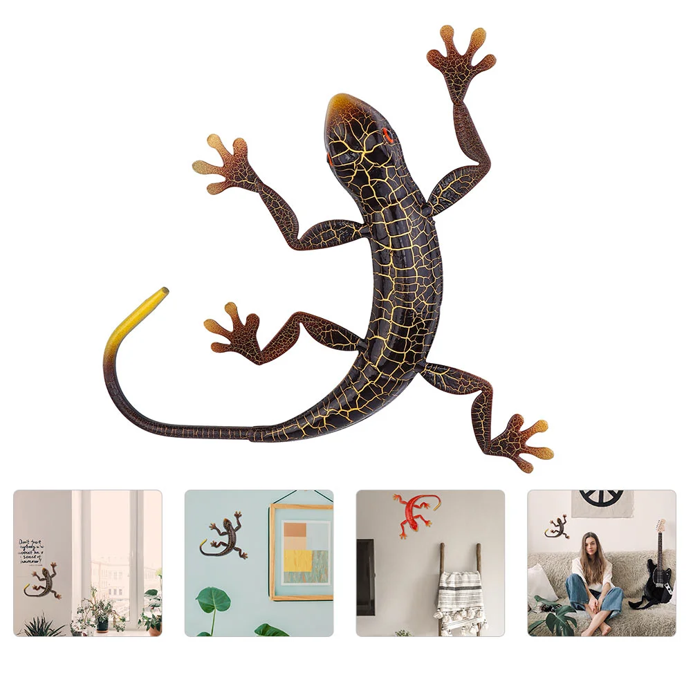 

Wall Gecko Metal Lizard Sculpture Decorornaments Sculptures Animal Iron Garden Hanging Decoration Outdoor Decorative