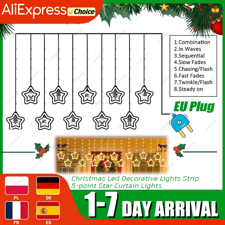 Светодиодные Сказочные Гирлянды Дневной Свет Рождественские Пожелания Круглый