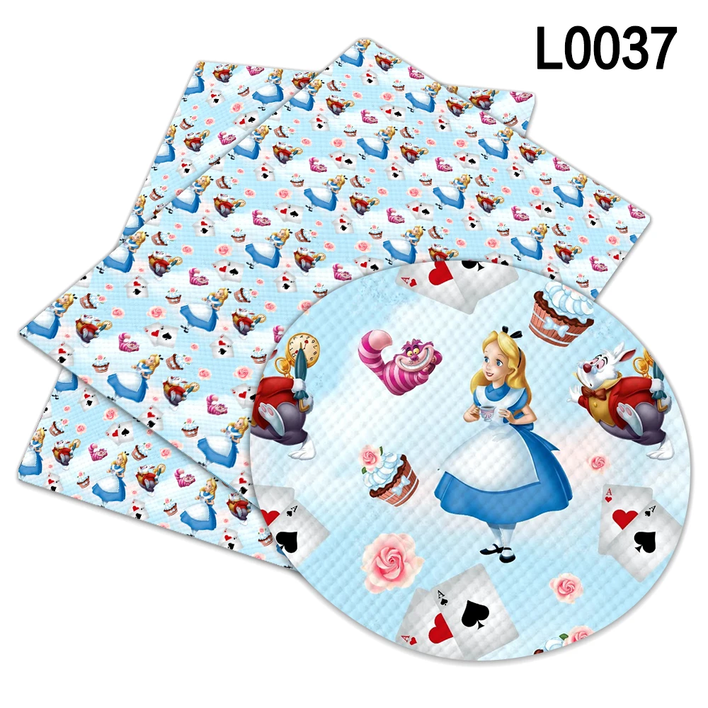 

Disney Alice princess printed Synthetic Leather Sheet Faux Leather Fabric A4 22X30 cm